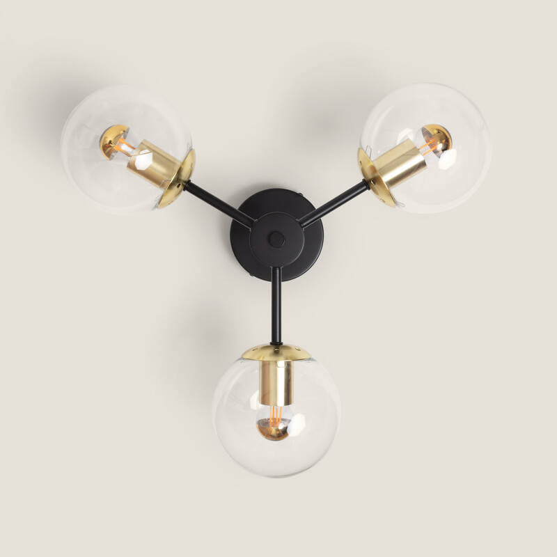 Lumexa Wassilaro Plafondlamp Metaal en Glas 3x E27