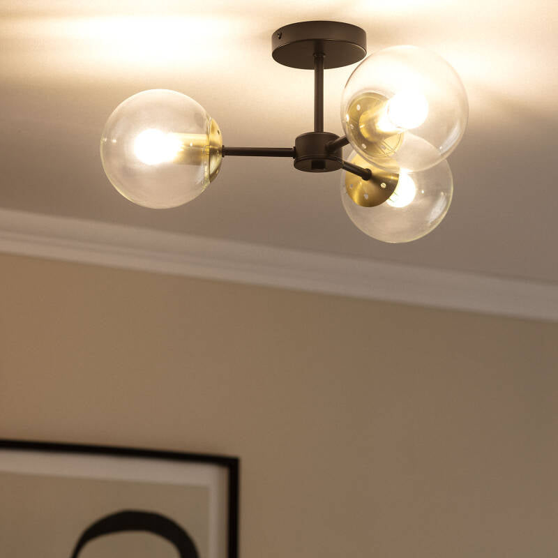 Lumexa Wassilaro Plafondlamp Metaal en Glas 3x E27