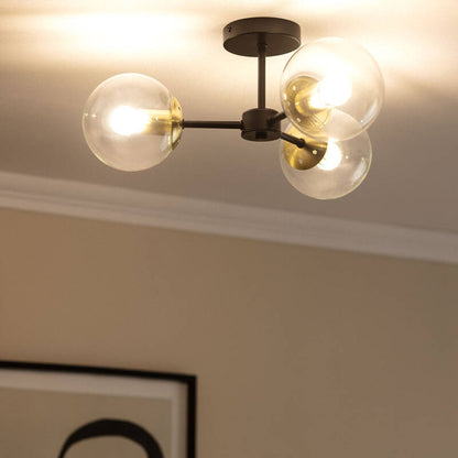 Lumexa Wassilaro Plafondlamp Metaal en Glas 3x E27