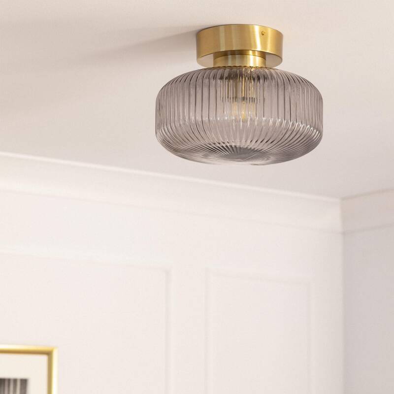 Lumexa Windsaro Plafondlamp Metaal en Glas Goud E27