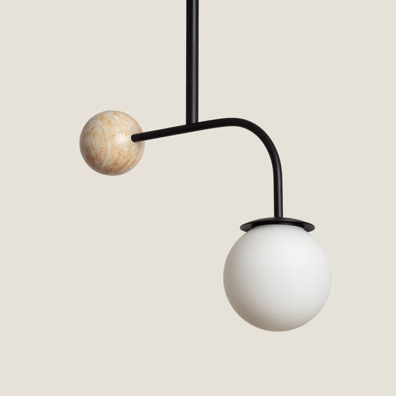 Lumexa Bradwavo Plafondlamp Metaal en Travertijn G9