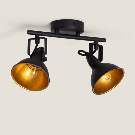 Emeraro plafondlamp 2-spots zwart