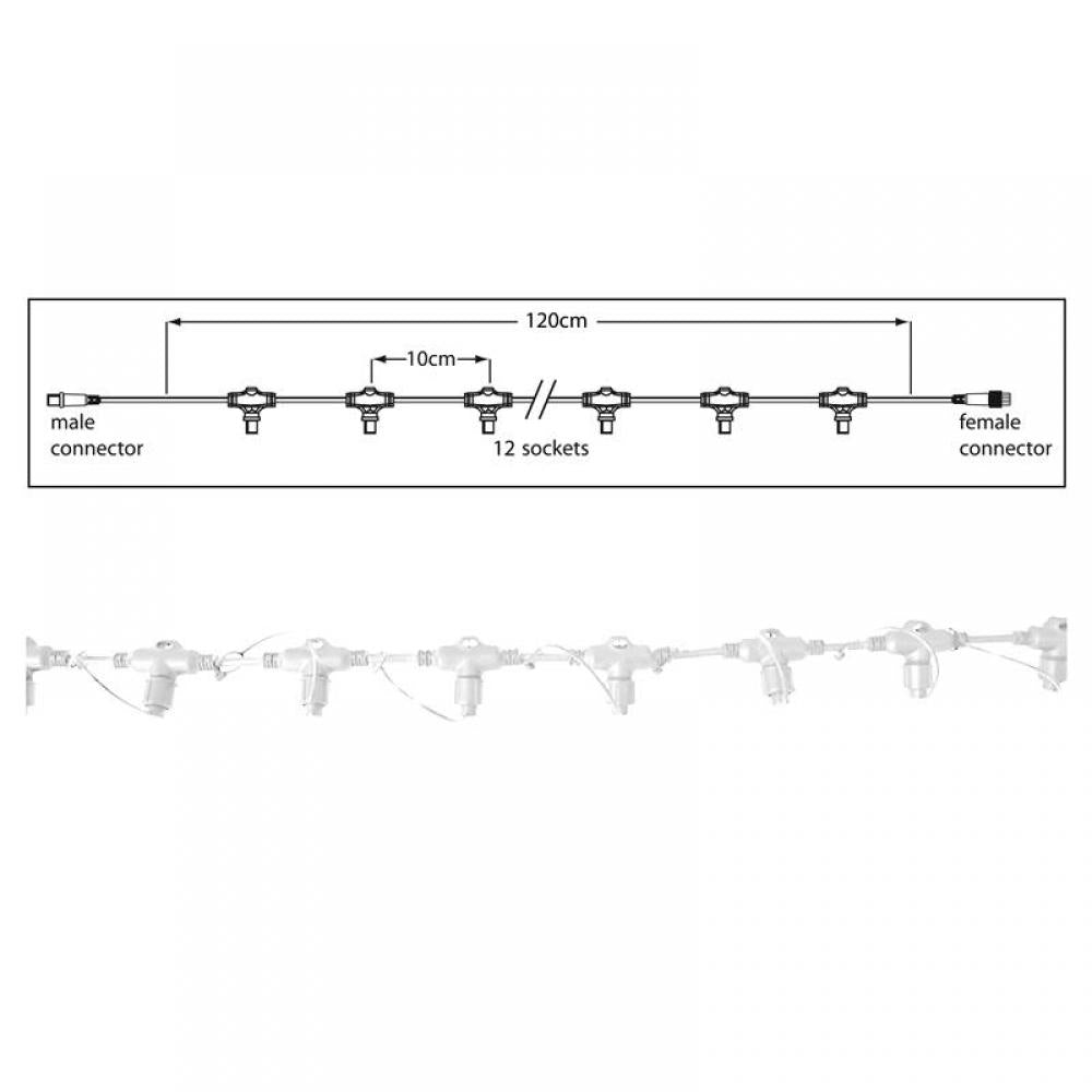 PS230 | hoofdkabel 120cm | 12 fitting