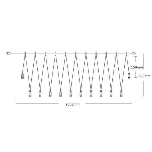 PS230 | kegel lichtstrengverdeler | 10 fitting | zwart