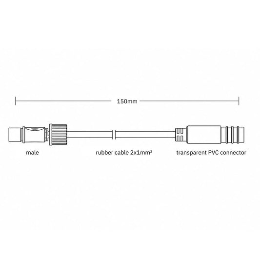 PS230 | 13mm lichtslang connector | zwart