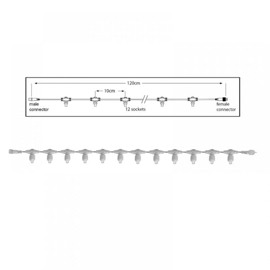 PS36 | hoofdkabel | 1,2 m | 12 fitting | transparant