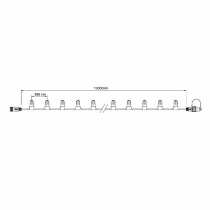 PS230 | belt light | 10m | zwarte kabel