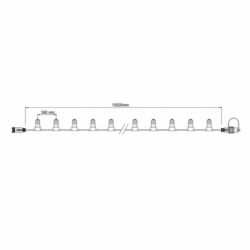 PS230 | belt light | 10m | zwarte kabel