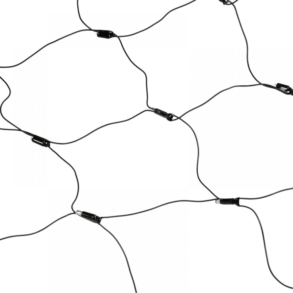Netverlichting | 230V | 250x120cm | zwarte draad | 3000K WW