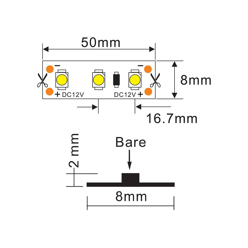 LED strip 12V | 60LED/m 3528 | 5m | IP20