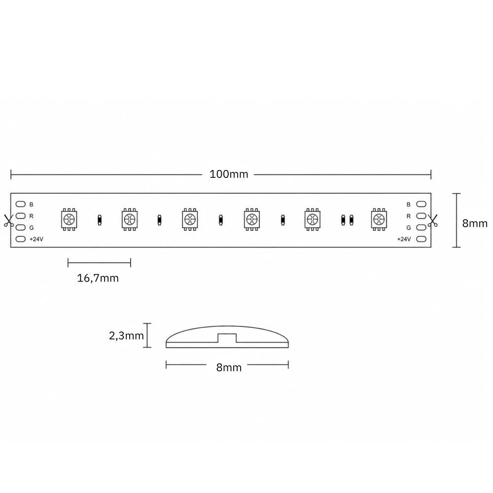 LED strip 24V | 60LED/m 3528 | 5m | IP20