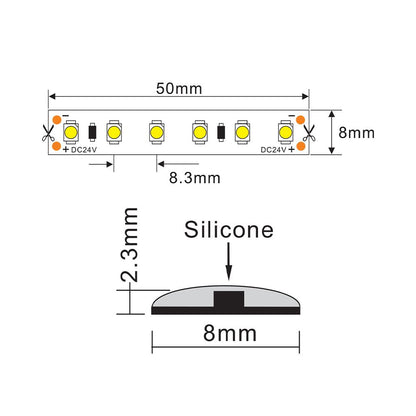 LED strip 24V | 120LED/m 3528 | 5m | IP52