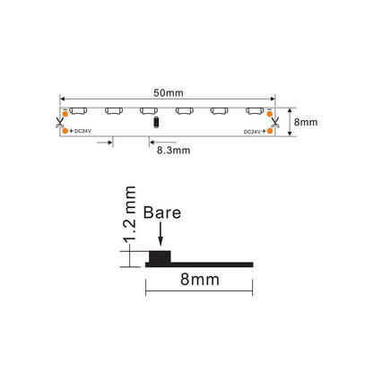 LED strip 24V | 120LED/m side | 5m | IP20 | 6000K