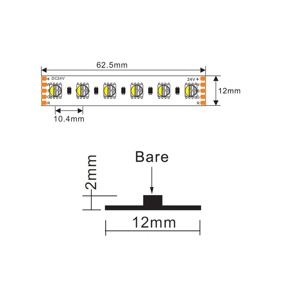 LED strip | 24V | 96LED/m 5050 | 5m | IP20 | RGBW 4in1