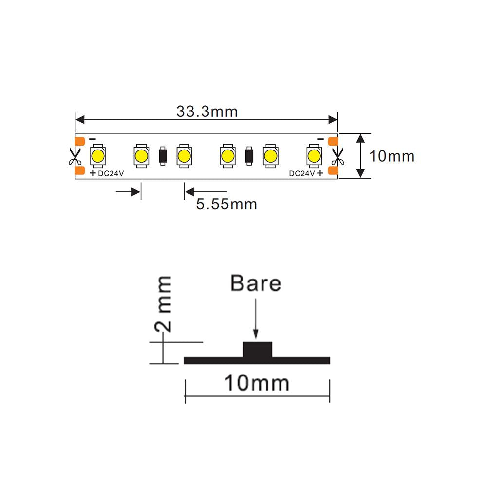 LED strip 24V | 180LED/m 3528 | 5m | IP20