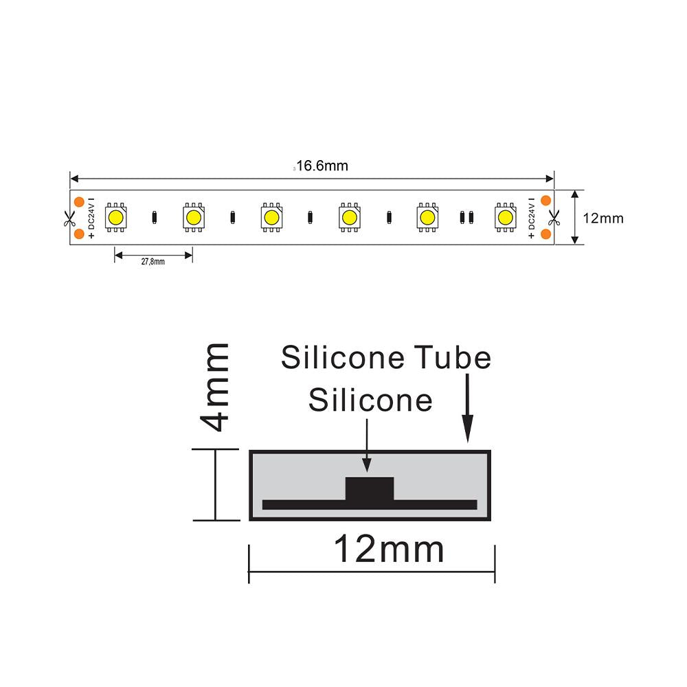 LED strip 24V | 36LED/m 5050 | 5m | IP67 | 3500K | CRI>90