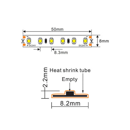 LED strip 24V | 120LED/m 3528 | 5m | IP65