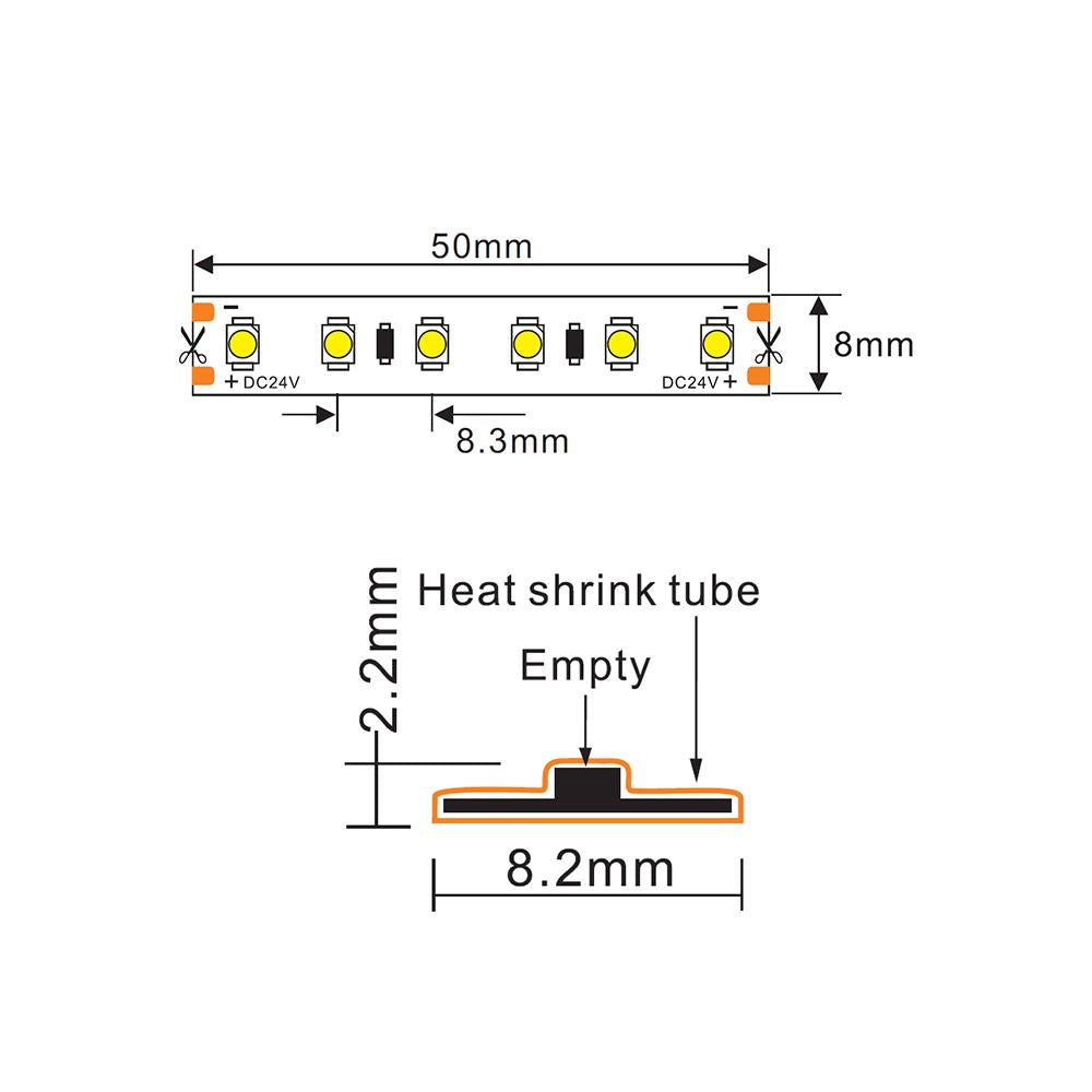 LED strip 24V | 120LED/m 3528 | 5m | IP65