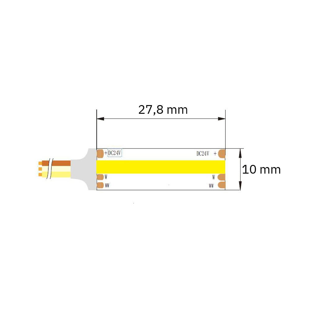 LED strip | COB 576LED/m | 15W/m | IP20 | TW 2200~6000K