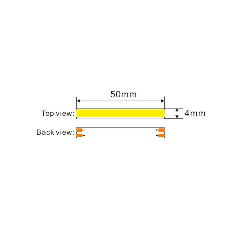 LED strip | COB 480LED/m | 4mm | 5W/m | IP65 | 2700K | CRI90