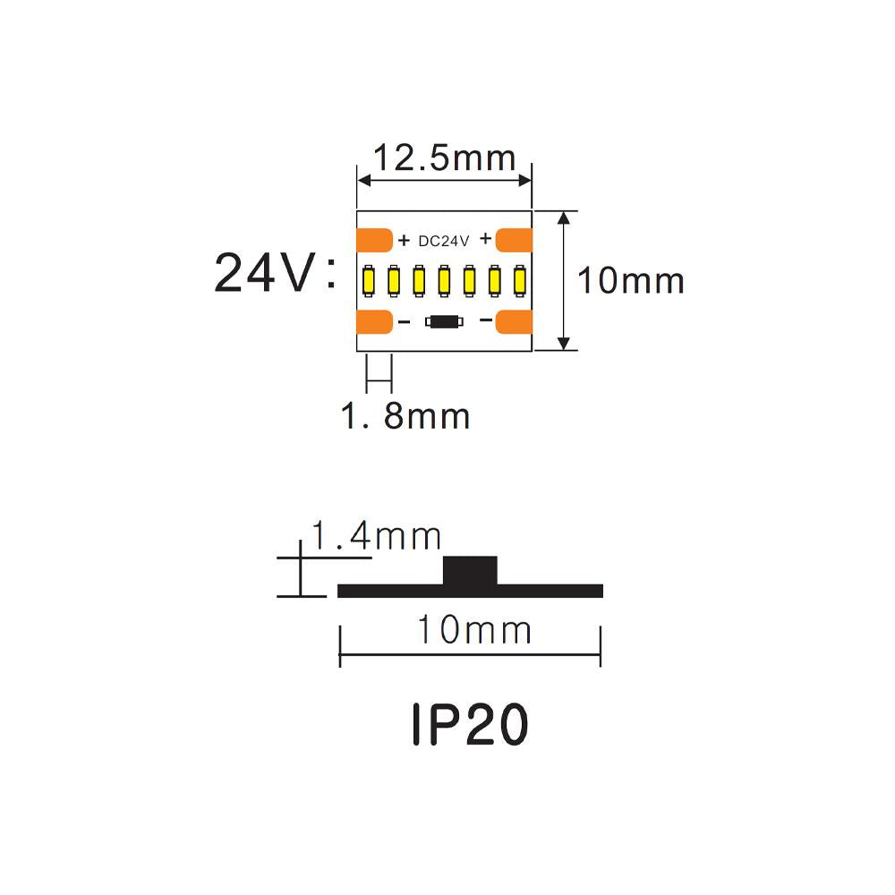 LED strip | 24V | 560LED/m 2010 | 5m | IP20 | 6000K | CRI>90