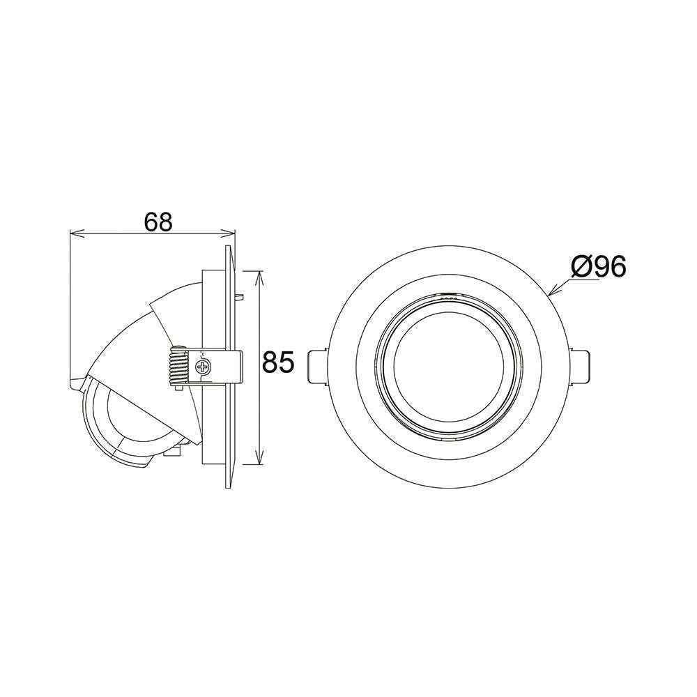 Verstelbare downlight wit | Ø96mm | 24°