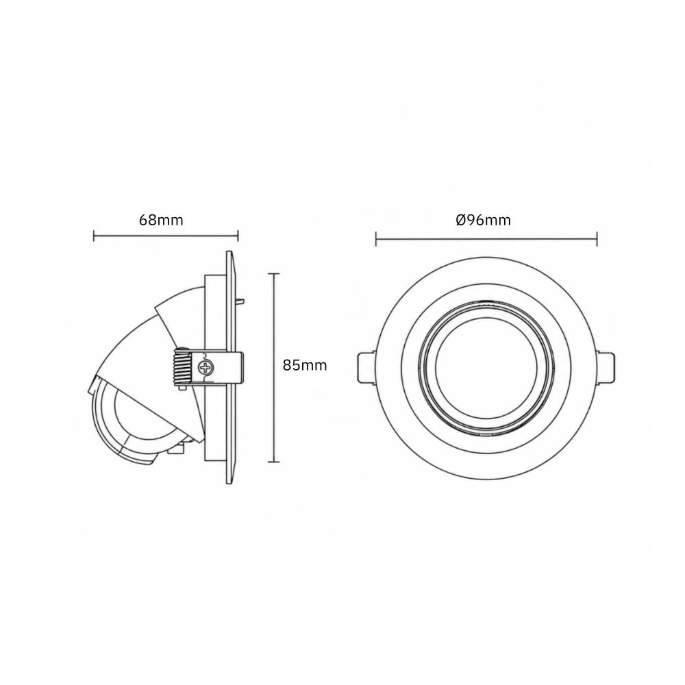 Verstelbare downlight wit | Ø96mm | 24°
