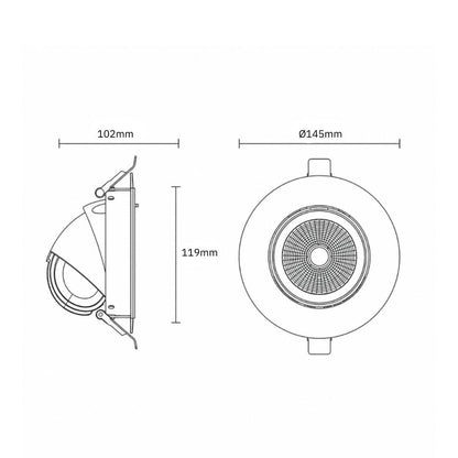 Verstelbare downlight wit | Ø145mm | 24°