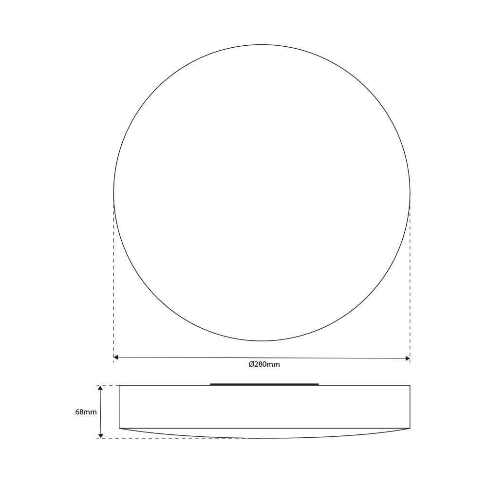 Plafondlamp | Ø280mm | 10/15W | 3-CCT