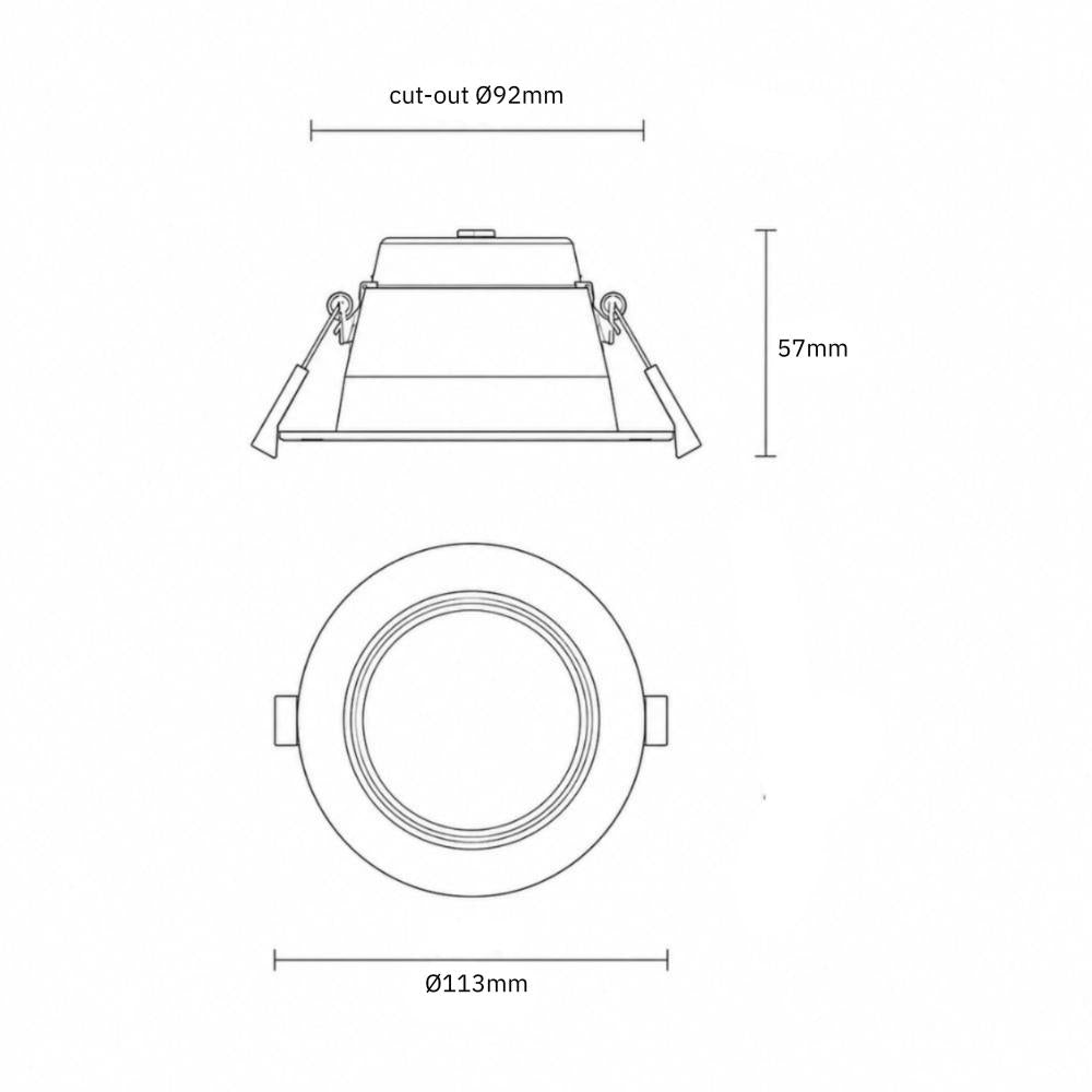 Downlight 3-CCT | inbouw Ø90-98mm | 7/10W