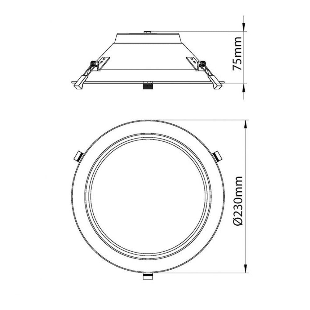 Downlight 3-CCT | inbouw Ø192-210mm | 14W/20W