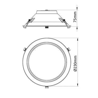Downlight 3-CCT | inbouw Ø192-210mm | 14W/20W