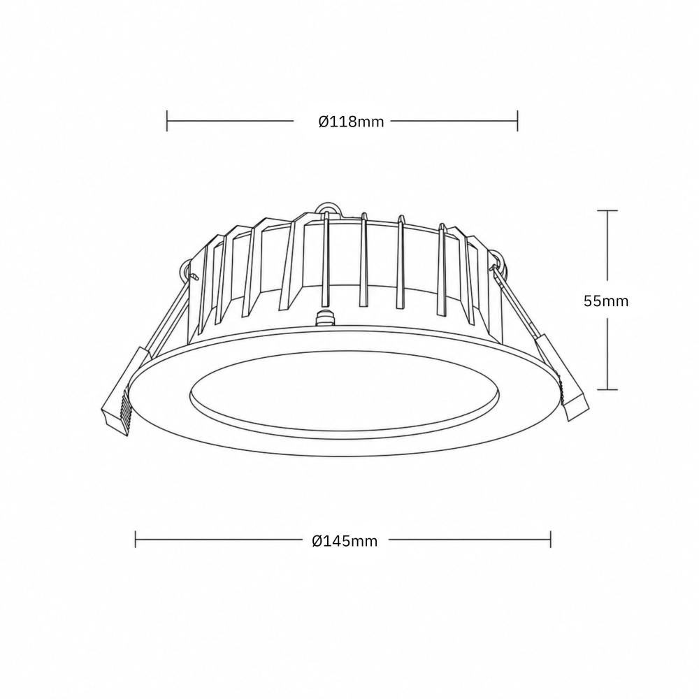 Reflector downlight mat | Ø145mm