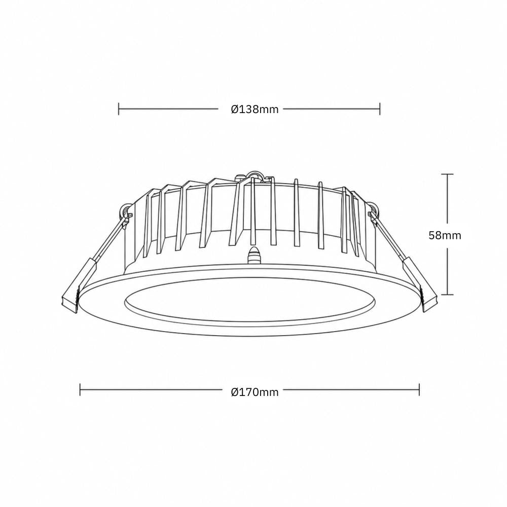 Reflector downlight mat | Ø170mm