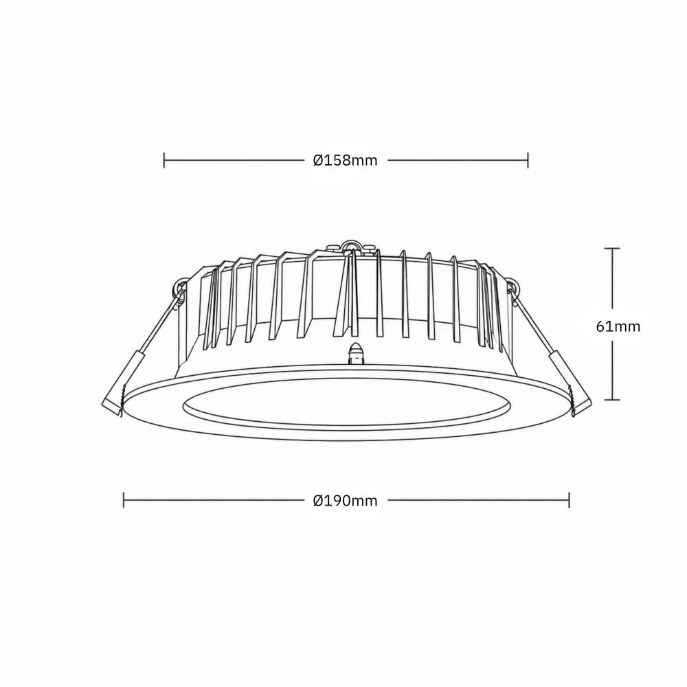 Reflector downlight mat | Ø190mm