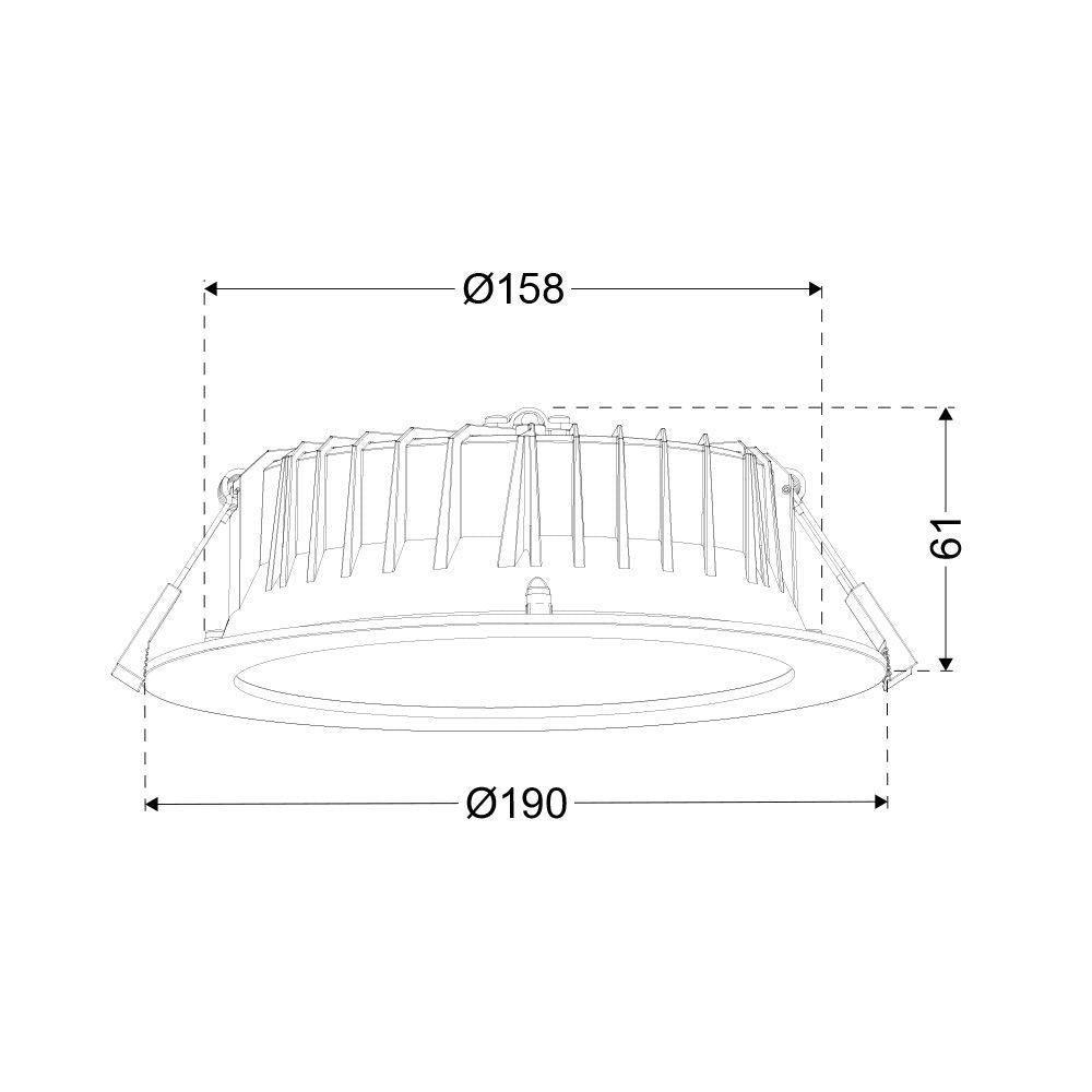 Reflector downlight mat | Ø190mm