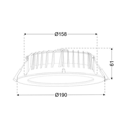Reflector downlight mat | Ø190mm