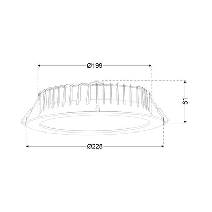 Reflector downlight mat | Ø228mm