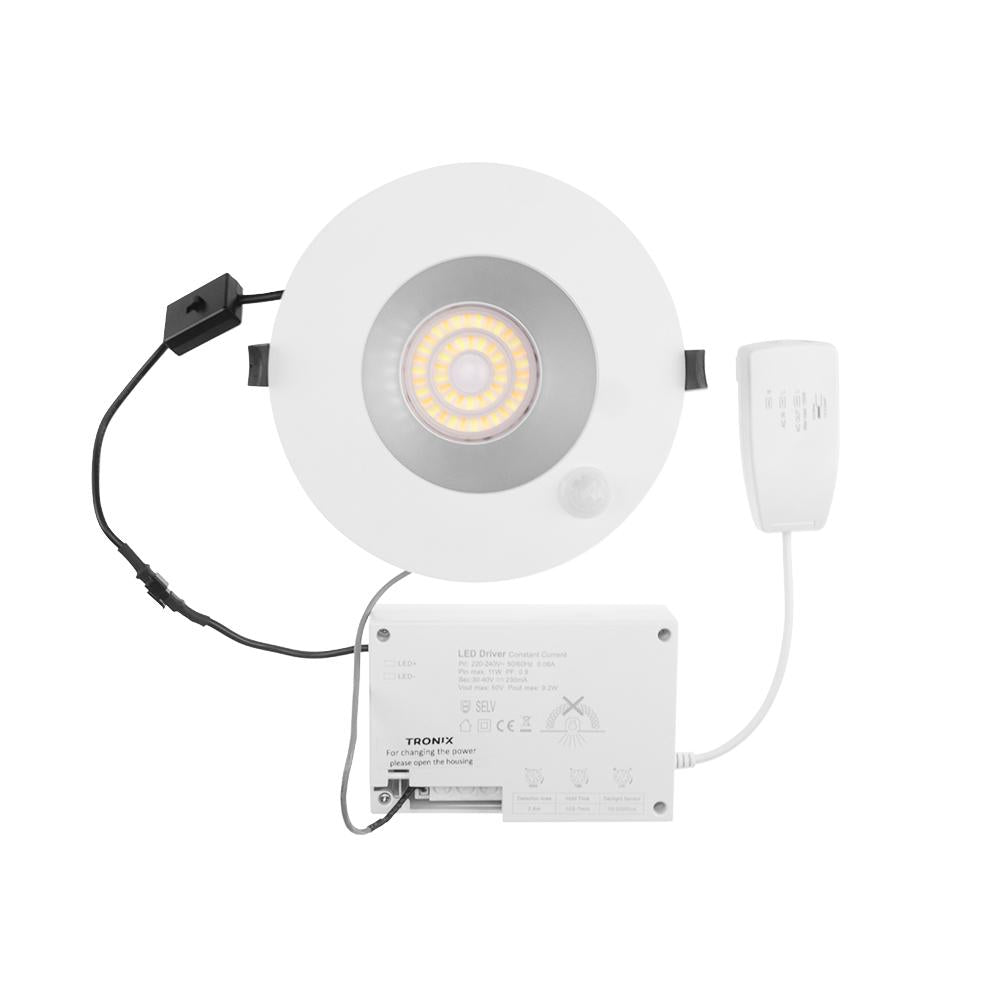 Reflector downlight mat | Ø180mm | wit | 3-CCT | 6~11W | PIR