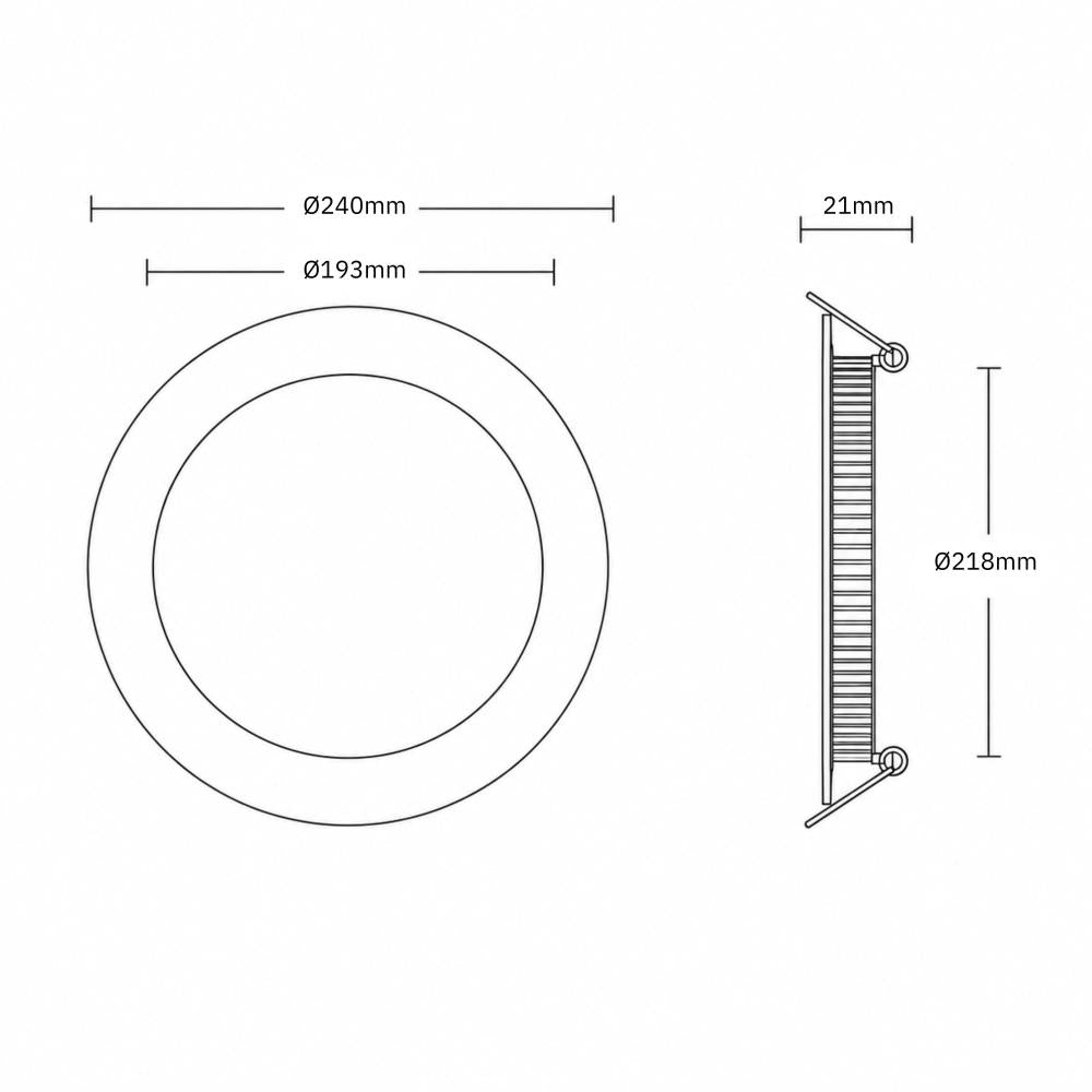 Downlight plat | wit | 240mm | 15W | 3-CCT | dimmable