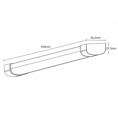 Batten light plat | 690mm | 18W | IP20 | 3-CCT