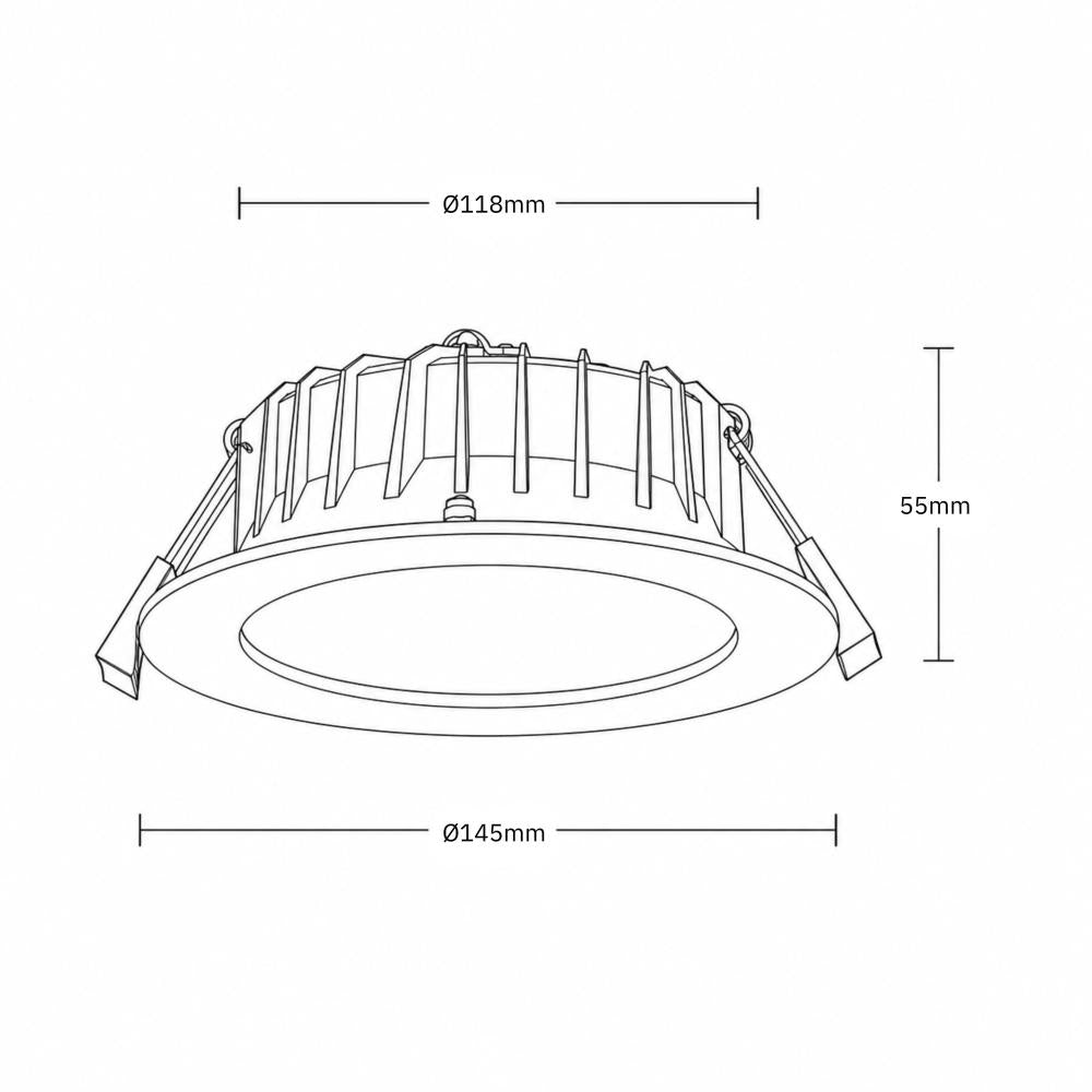 Reflector downlight mat | Ø145mm