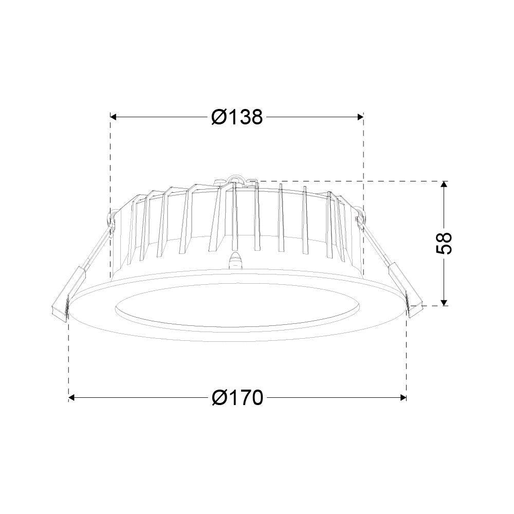 Reflector downlight mat | Ø170mm
