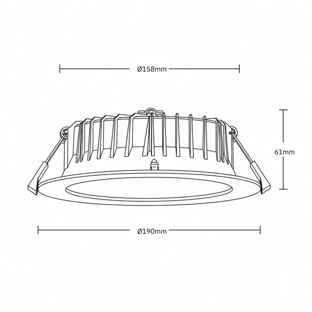 Reflector downlight mat | Ø190mm