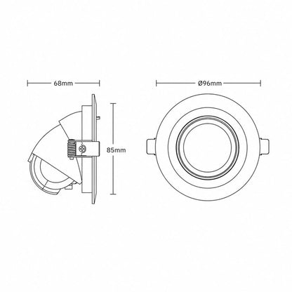 Verstelbare downlight wit | Ø96mm | 24°