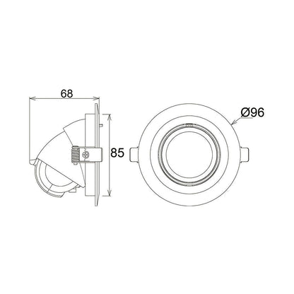 Verstelbare downlight wit | Ø96mm | 24°