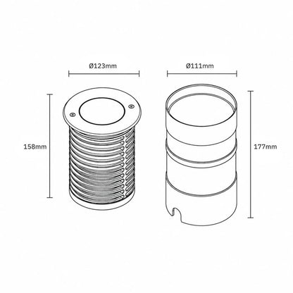 Grondspot | 230V | 123mm | 23 watt