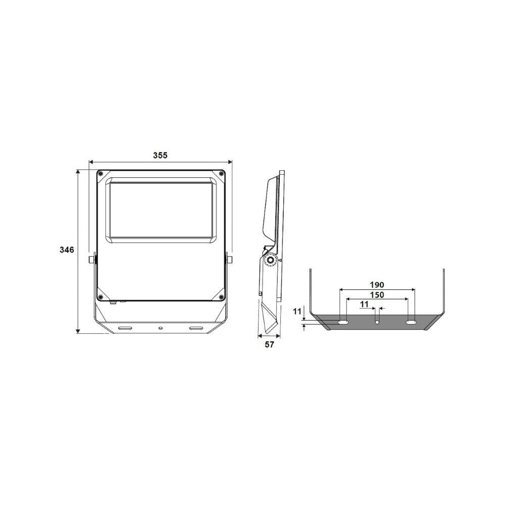 Floodlight | 50W/75W/100W | 100x60° | 3-CCT | sensor