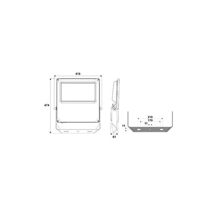 Floodlight | 100W/150W/200W | 100x60° | 3-CCT | sensor