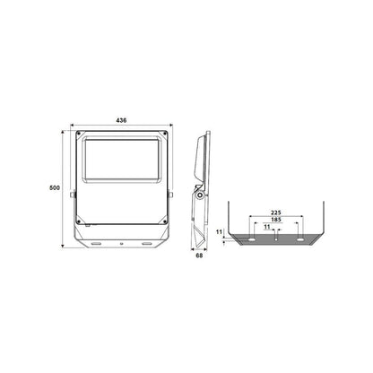 Floodlight | 150W/225W/300W | 100x60° | 3-CCT | sensor